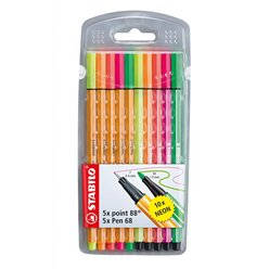 Stabilo - Stabilo Point 88 ve Point 68 Fineliner Kalem 10 Renk 8868/10-1