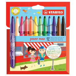 Stabilo - Stabilo Power Max Keçeli Kalem 12 Renk 980/12-02 Stabilo - Stabilo Power Max Keçeli Kalem 12 Renk 980/12-02
