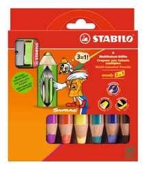 Stabilo Woody 3in1 6 Renk + 1 Kalemtıraş Krt Ktu 8806-2 - Thumbnail