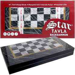 Star - Star 1022078 Klasik Siyah Mermer Tavla Takımı