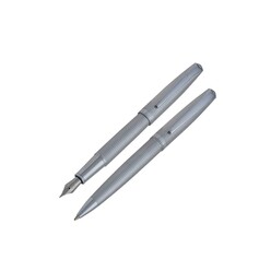Steelpen - Steelpen 0165 Desenli Krom Dolma Kalem+Tükenmez