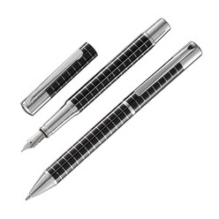Steelpen - Steelpen 1008 Slayt Siyah Dolma Kalem+Tükenmez