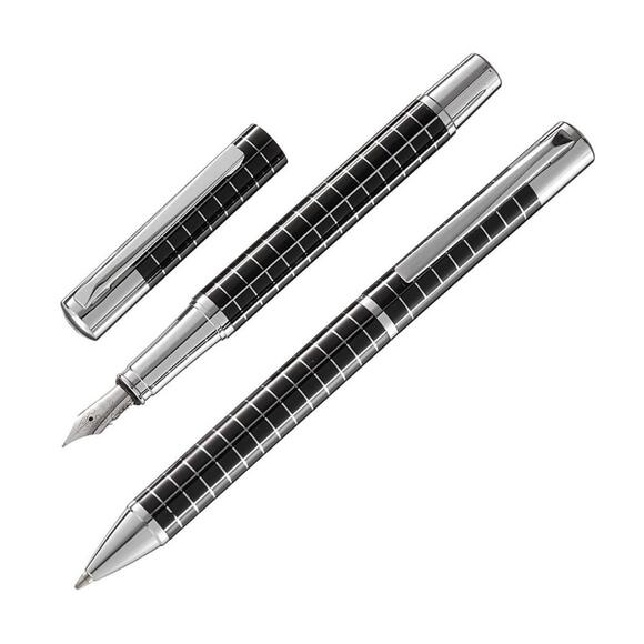 Steelpen 1008 Slayt Siyah Dolma Kalem+Tükenmez