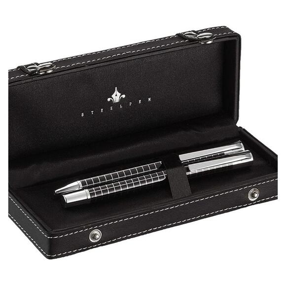Steelpen 1008 Slayt Siyah Dolma Kalem+Tükenmez