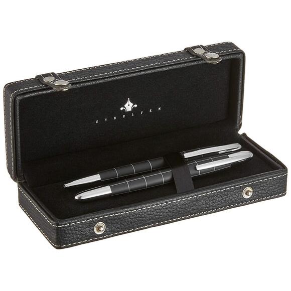 Steelpen 1711 Siyah Dolma Kalem+Tükenmez Kalem
