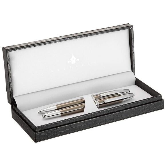 Steelpen 179 Krom Titanyum Dolma+Tükenmez Kalem