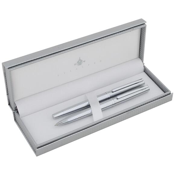 Steelpen 8132 Krom Dolma Kalem+Tükenmez Kalem
