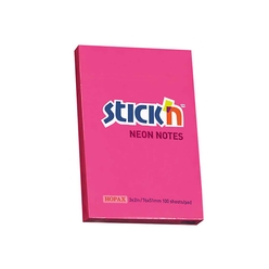 Stickn Yapışkanlı Kağıt 76x51 mm Dikdörtgen Pembe 100 Yaprak 21161 - Thumbnail