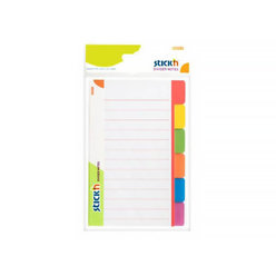 Stickn Yapışkanlı Not Kağıdı 148X98 Separatör Çizgili Beyaz 60 Yaprak 2146200 - Thumbnail