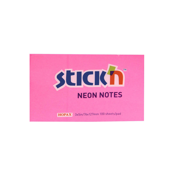 Stickn Yapışkanlı Not Kağıdı 76X127 Pembe 21169