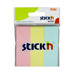 Stickn Yapışkanlı Not Kağıdı 76X25 Pastel 3 Renk Kağıt Ayraç 50 Yaprak 2112800 - Thumbnail