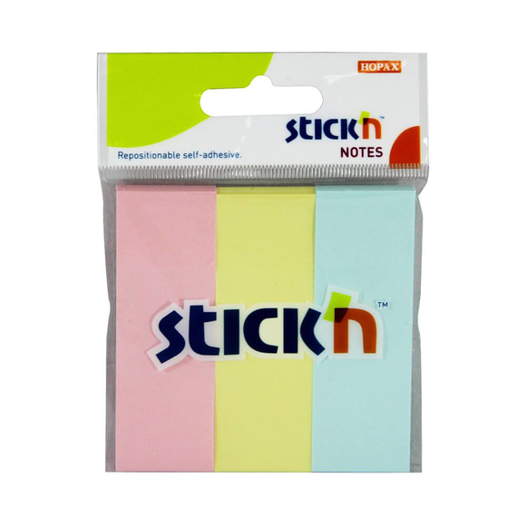 Stickn Yapışkanlı Not Kağıdı 76X25 Pastel 3 Renk Kağıt Ayraç 50 Yaprak 2112800