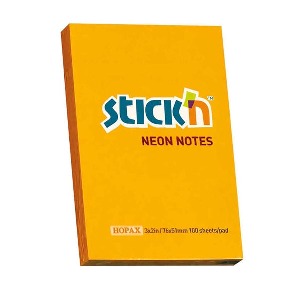 Stickn Yapışkanlı Not Kağıdı 76X51 Turuncu 21160