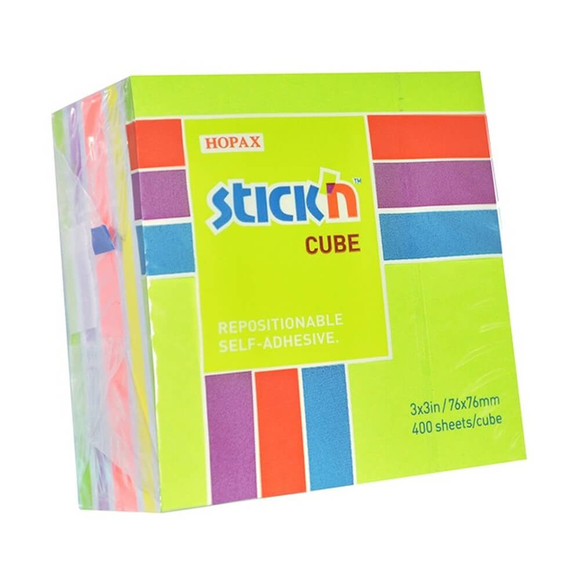 Stickn Yapışkanlı Not Kağıdı 76X76 Küp Blok 5-A Mix Renk 400 Yaprak 2153700