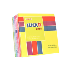 Stickn Yapışkanlı Not Kağıdı 76X76 Küp Blok 7 Mix Renk 400 Yaprak 2153900 - Thumbnail