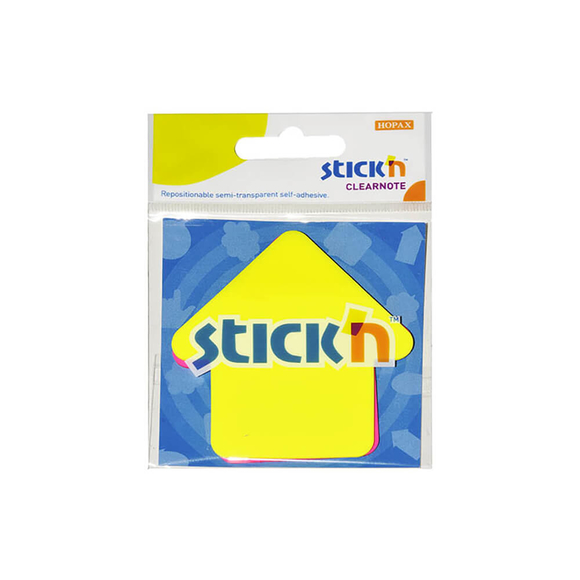 Stickn Yapışkanlı Not Kağıdı 76X76 Ok Şekil Yarı Saydam 2 Neon Renk 60 Yaprak 2113600