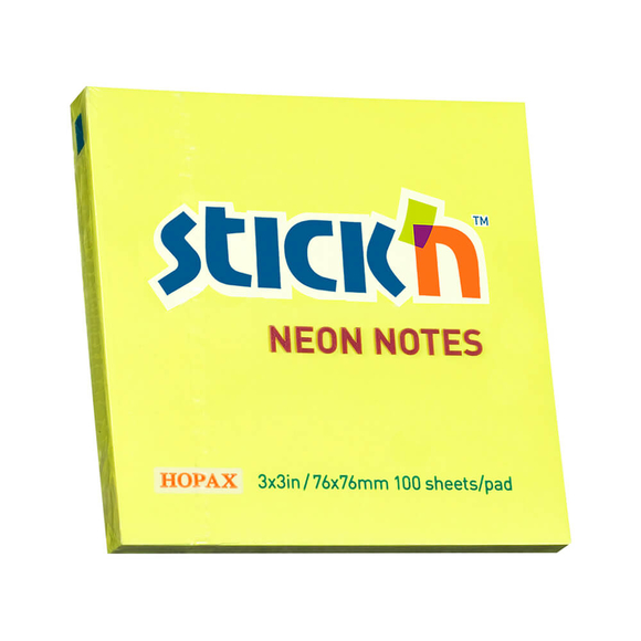 Stickn Yapışkanlı Not Kağıdı 76X76 Sarı 21133