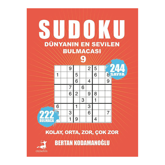 Sudoku 9 Kolay, Orta, Zor, Çok Zor