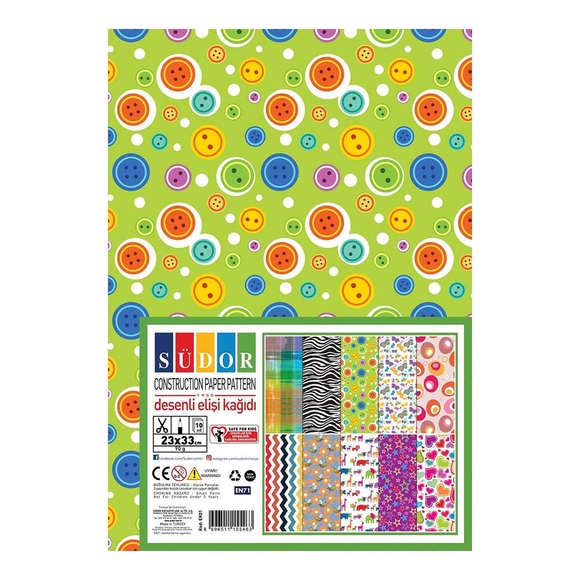 Südor Desenli Elişi Kağıdı 23x33 90gr 10 lu EK01