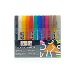 Südor - Südor Monalisa Akrilik Marker 12 Renk 3Mm Ak02