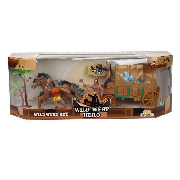 Sunman West Play Set Indian And Coach 77116