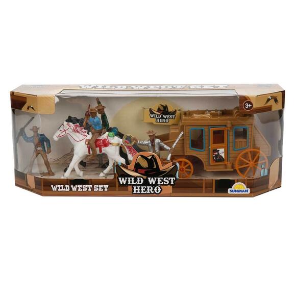 Sunman West Play Set Indian And Coach 77116