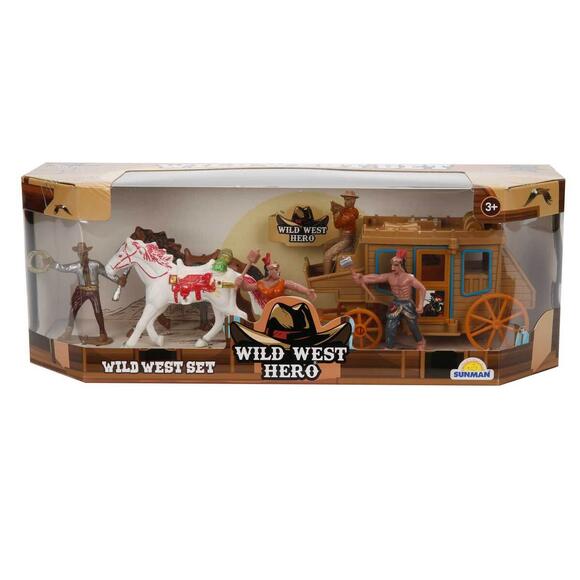 Sunman West Play Set Indian And Coach 77116