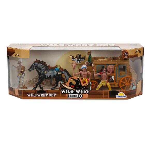 Sunman West Play Set Indian And Coach 77116