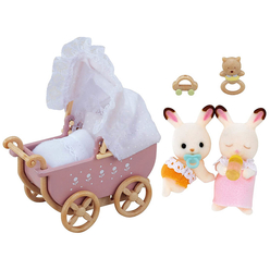 Sylvanian Families Arabalı Tavşan İkiz Bebekler 5018 - Thumbnail