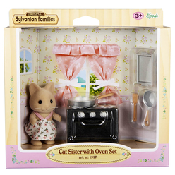 Sylvanian Families Kedi Kız Kardeş ve Fırın Seti ESE1917 - Thumbnail