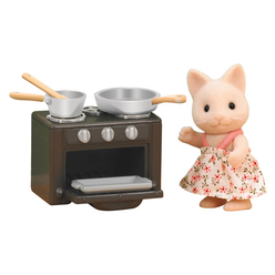 Sylvanian Families Kedi Kız Kardeş ve Fırın Seti ESE1917 - Thumbnail