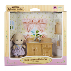 Sylvanian Families Kuzu Kız Kardeş ve Mutfak ESE5141 - Thumbnail