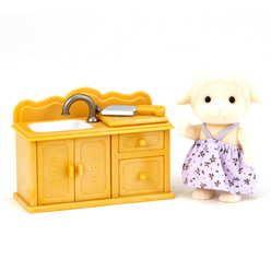 Sylvanian Families Kuzu Kız Kardeş ve Mutfak ESE5141 - Thumbnail