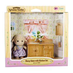 Sylvanian Families Kuzu Kız Kardeş ve Mutfak Seti ESE1918 - Thumbnail