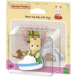 Sylvanian Families Maple Dog Baby With Boat ESE5137 - Thumbnail