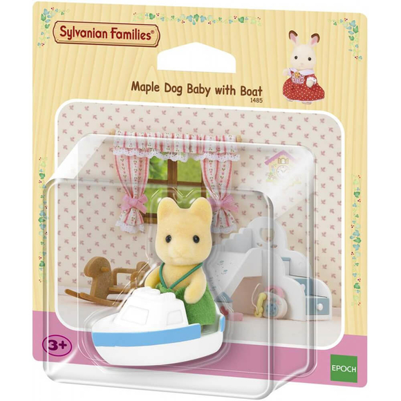 Sylvanian Families Maple Dog Baby With Boat ESE5137