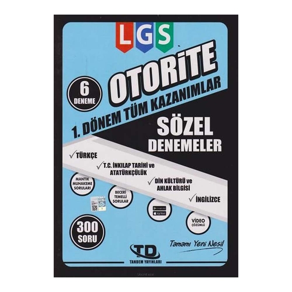 Tandem LGS Otorite 1.Dönem Tüm Kazanımlar Sözel Denemeler