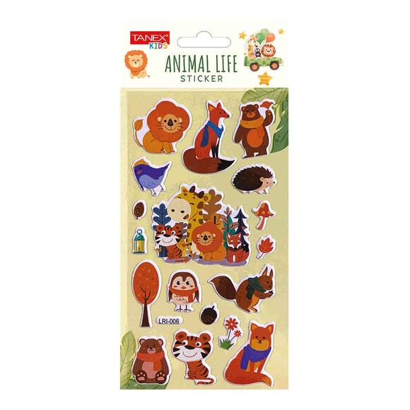 Tanex Animal Life Sticker-3 Puffy Etiketi TNX-5090