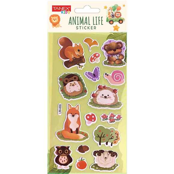 Tanex Animal Life Sticker - 4 Puffy Etiketi TNX-5091