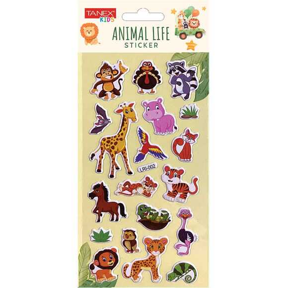 Tanex Animal Life Sticker - 5 Puffy Etiketi TNX-5092
