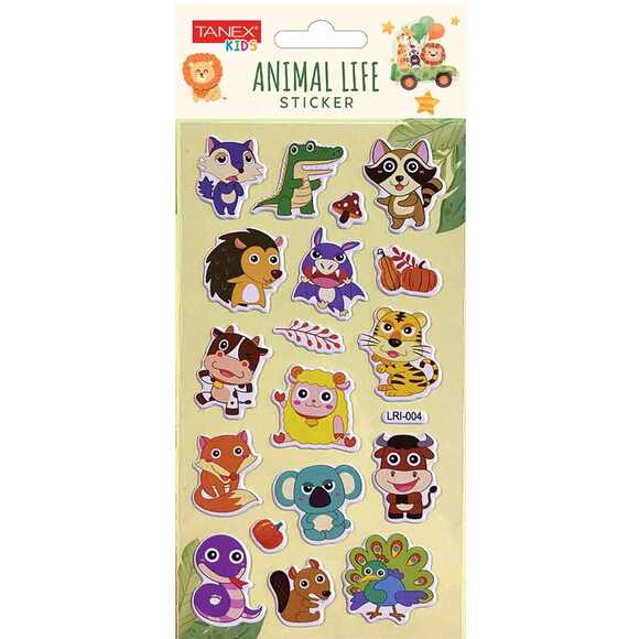 Tanex Animal Life Sticker - 6 Puffy Etiketi TNX-5093