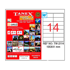 Tanex Bilgisayar Etiketi 105x41 mm - Thumbnail