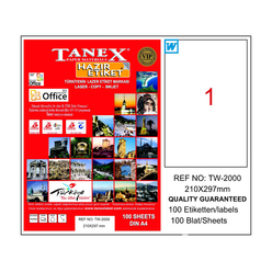 Tanex Bilgisayar Etiketi 210x297 mm - Thumbnail