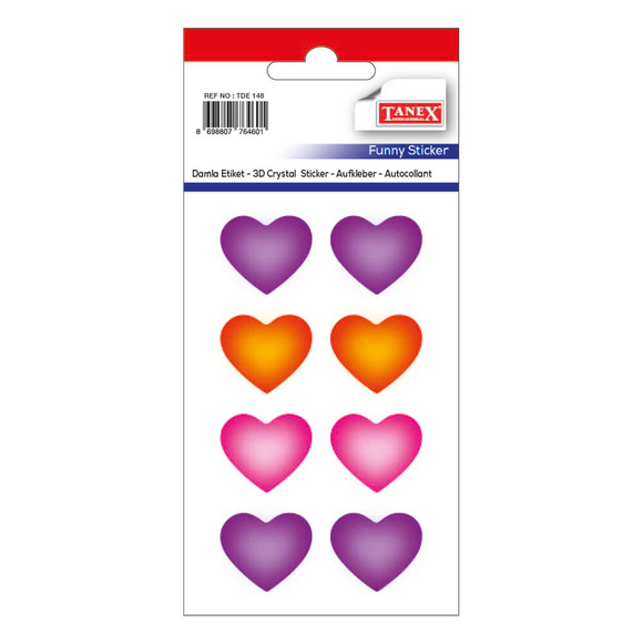 Tanex Kalp Etiket Karışık 20 mm 6’lı TDE148