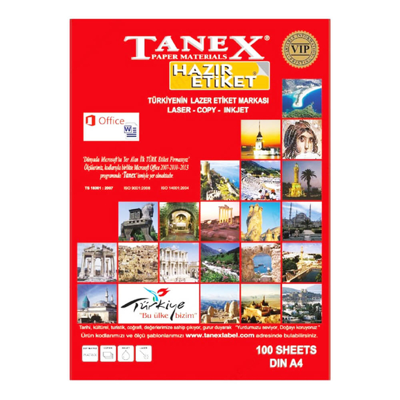 Tanex Lazer Etiket 70x35 mm 2324