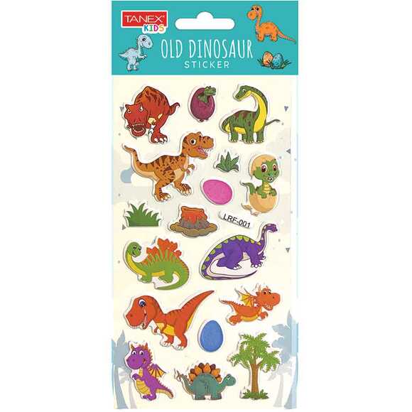 Tanex Old Dinosaur Sticker - 2 Puffy Etiket TNX-5071