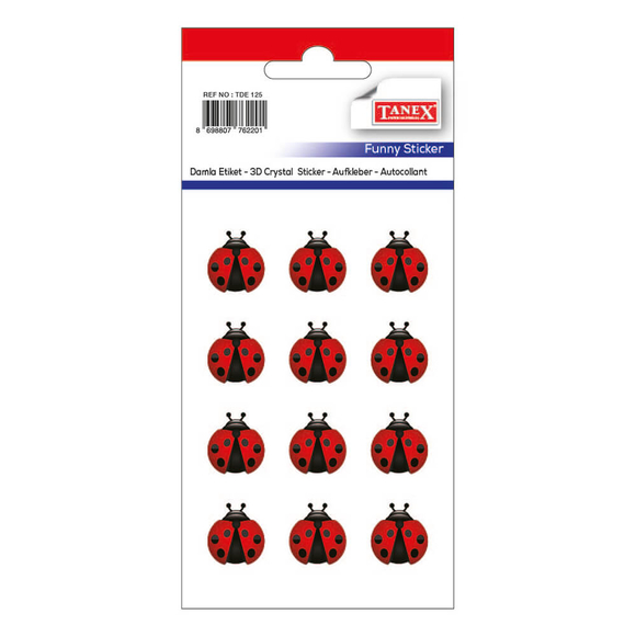 Tanex Uğur Böceği Damla Etiket 20 mm TDE125