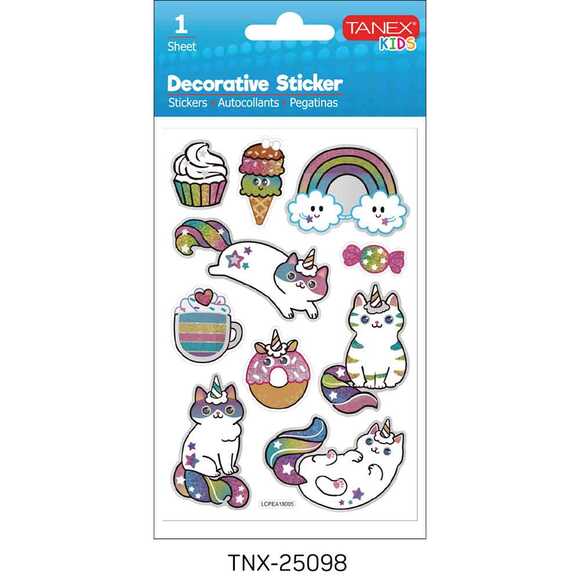 Tanex Unıcorn Kedi Serisi Sticker TNX-25098
