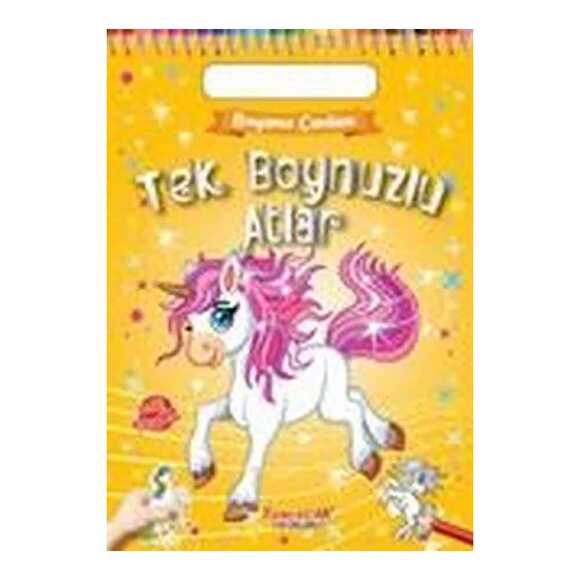 Tek Boynuzlu Atlar - Boyama Çantam - Renkli Çıkartmalı
