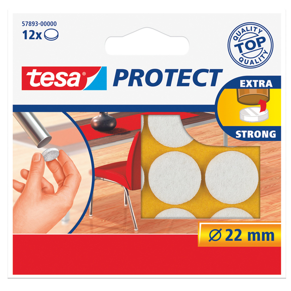 Tesa Protect Zemin Koruyucu Halka Keçeler 22 mm Beyaz 57893